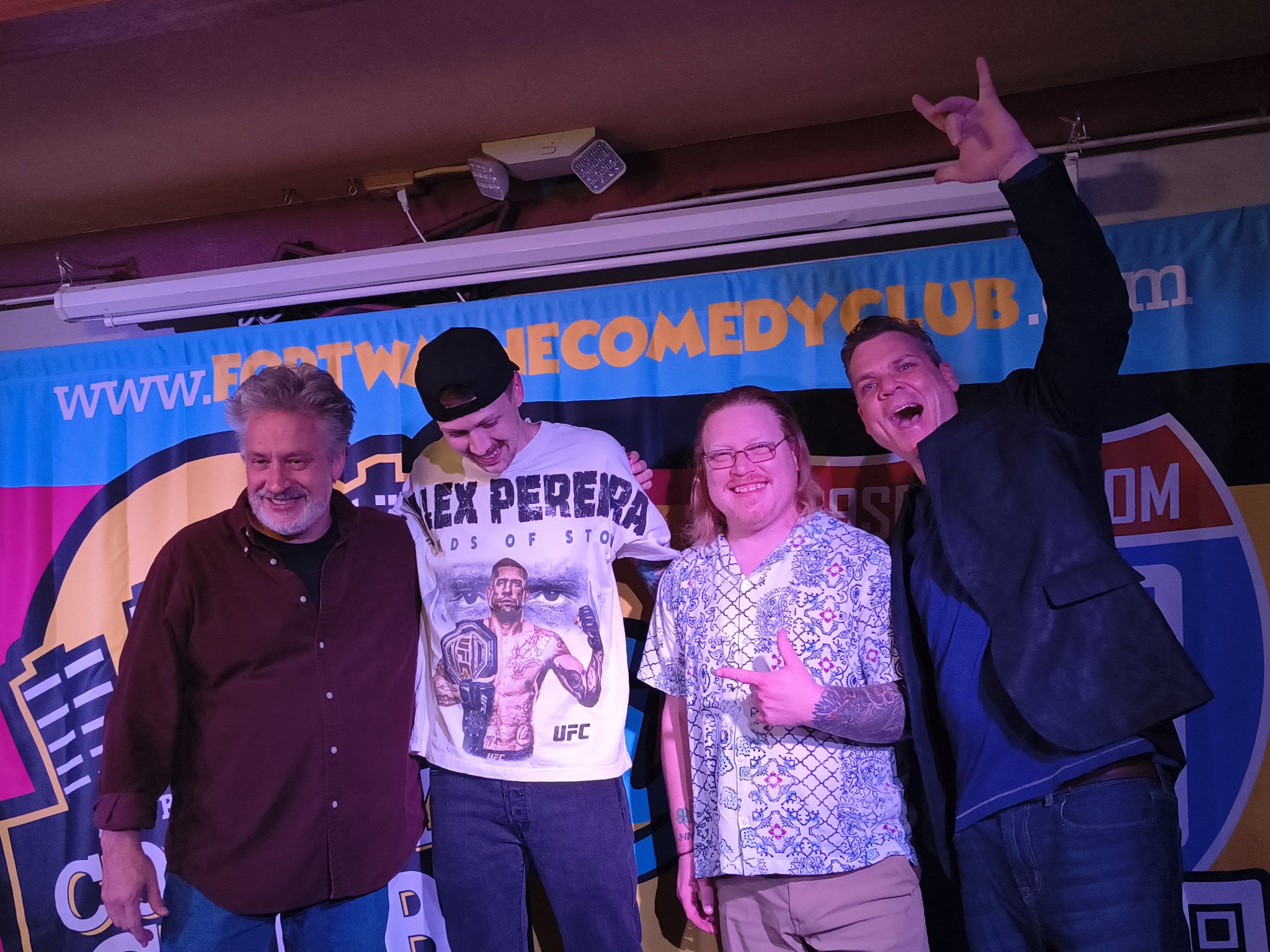 Bam celebrating post-show with the Cam Bertrand show lineup