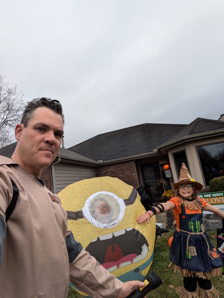 Bam on Halloween with his kid